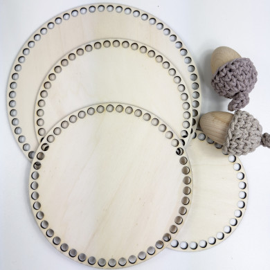 Häkelboden Holz rund 4mm – ideal für 5mm Garn