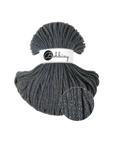 Shiny Charcoal / Flechtkordel 5 mm