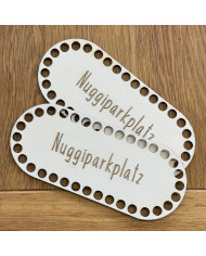 DIY Häkelkorb Holz-Boden – Dein Wunschtext Gravur