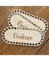 DIY Häkelkorb Holz-Boden – Dein Wunschtext Gravur