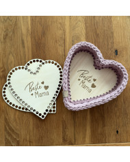 Häkelboden Herzform aus Holz – Beste Mama